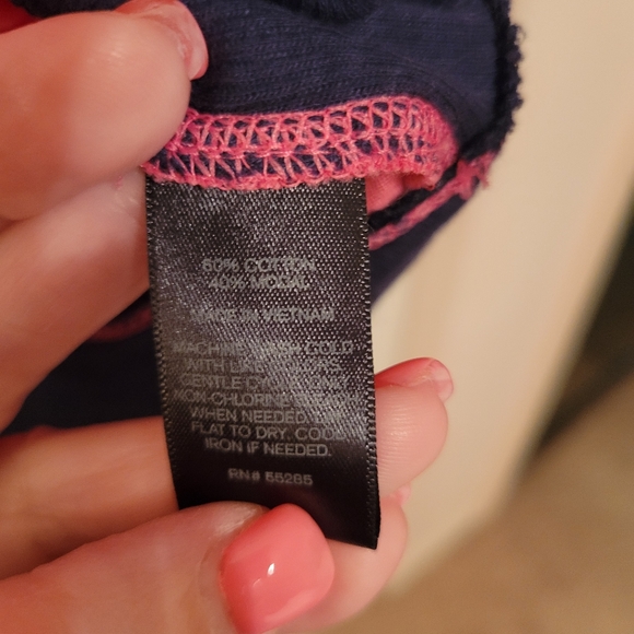 Express Fuchsia and Navy Women's Blouse - Picture 3 of 4